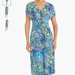 Maggy London Pleated Bodice Midi Dress, size 16, $128